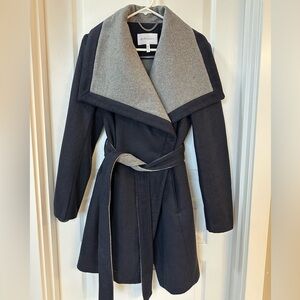 BCBGeneration Blue and Gray Coat wool trench coat.